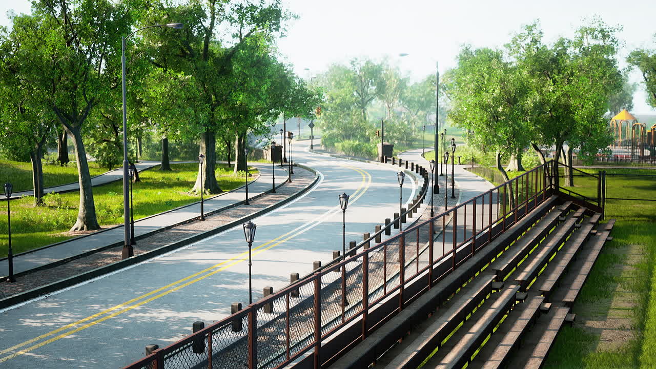 큰 도시 의 비어 있는 고속도로