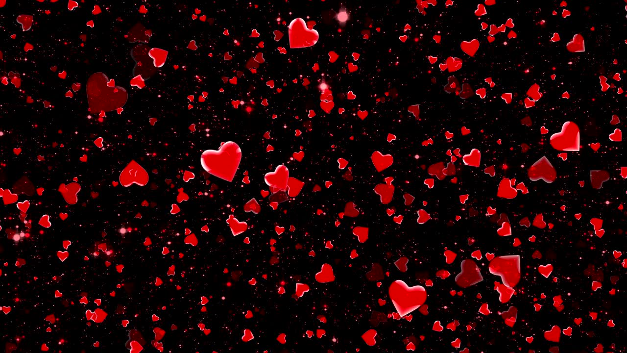 4k 날아다니는 루프 된 심장 배경