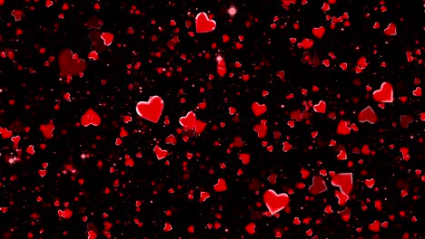 el fondo de los corazones en bucle voladores de 4k