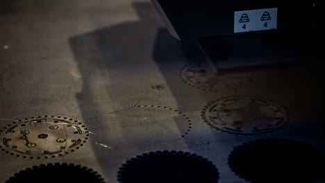 cnc laser cutting of metal, modern industrial technology.