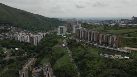 aerial views of residential buildings, aguacatal neighborhood, western area of cali, colombia