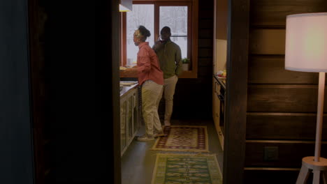 african american couple in the kitchen