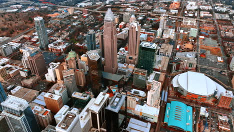 aerial view of urban rooftops. large modern city viewed from above