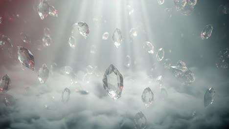A Magical Display of Floating Crystals Illuminated by Ethereal Light, Creating a Dreamlike Atmosphere of Wonder and Beauty in an Enigmatic Setting