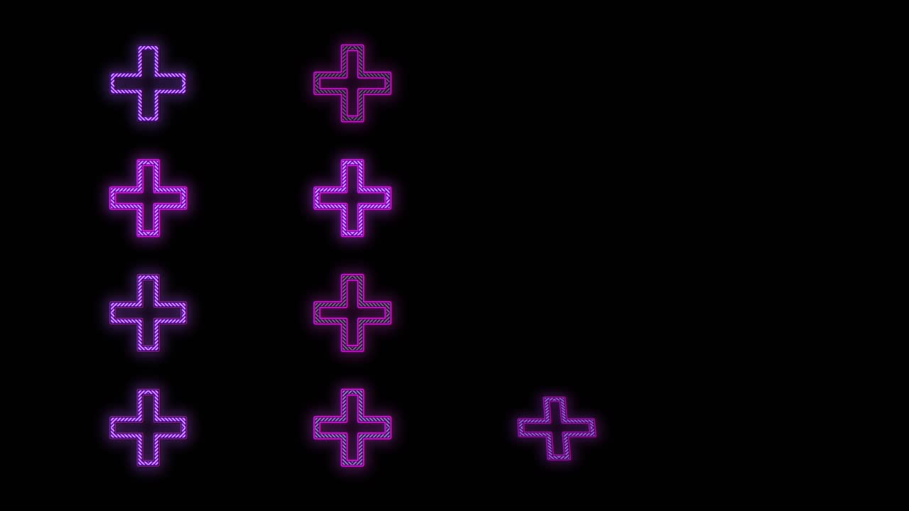 patrón de cruces geométricas de neón en la noche