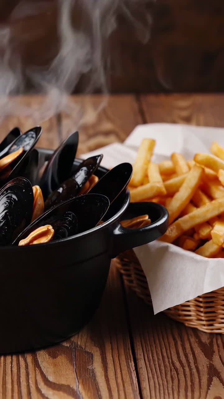 Steamed Mussels with French Fries