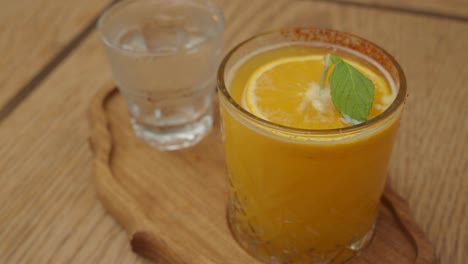 refreshing orange juice with mint