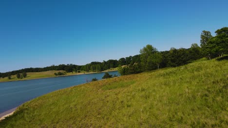 dodging multiple trees with a drone in summer