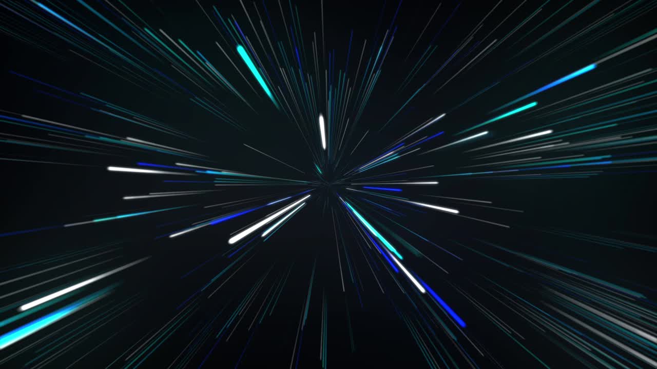 Blue-White Light Lines Neon Moving data flow. Creative Network Solutions Background.