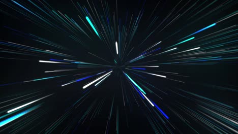 blue-white light lines neon moving data flow. creative network solutions background.
