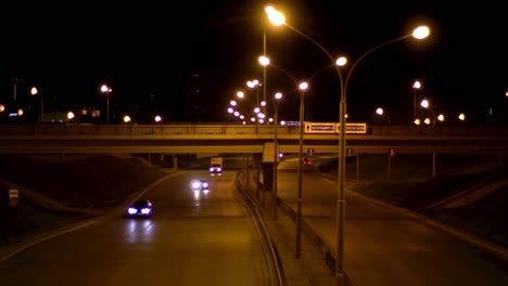 night highway underpass