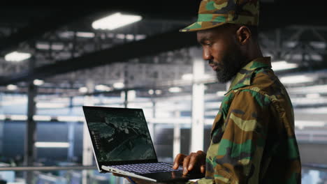 drone operators in military data center supervising autonomous flight systems