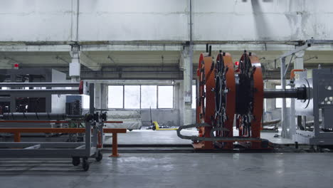 Factory tyre production machine in technological modern workshop facility