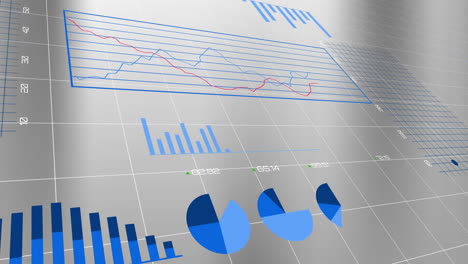 animación de diagramas sobre procesamiento de datos en fondo gris