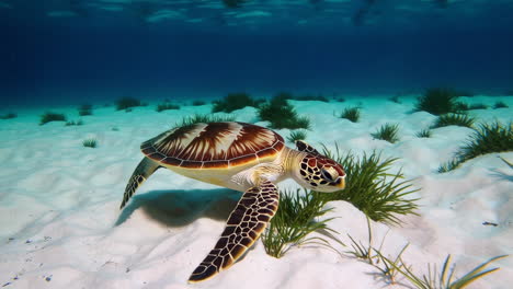 tortuga marina bajo el agua