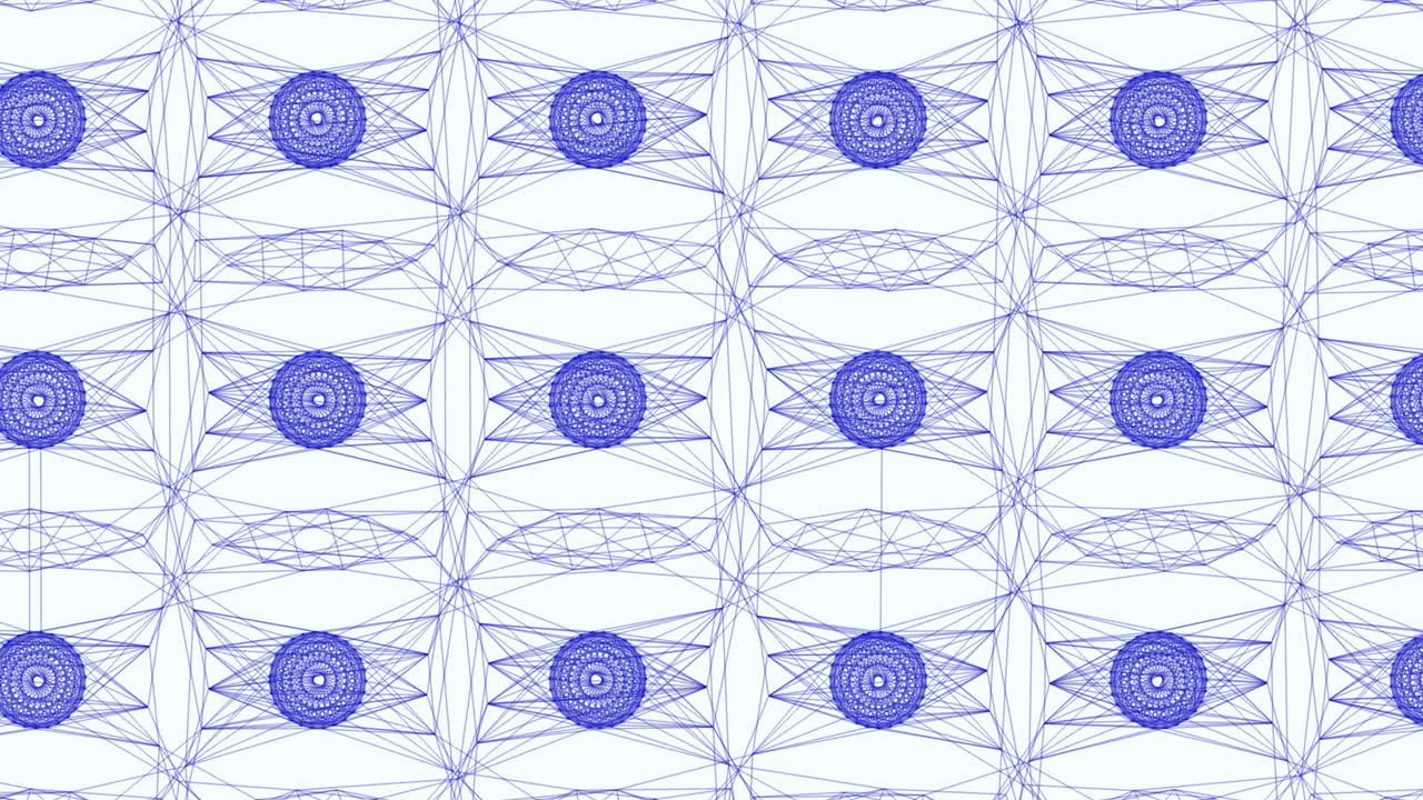 Circular and linear grid a blue and white pattern