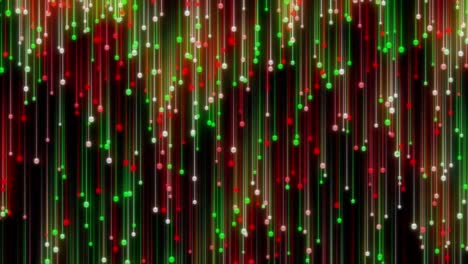 many falling abstract christmas colored ornament bubble streaks looping background