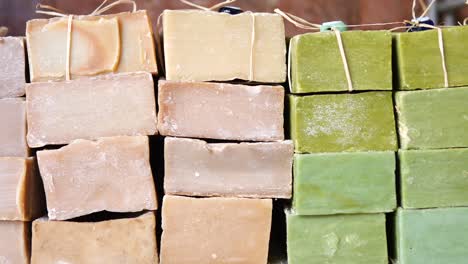 handmade soap bars in a variety of colors