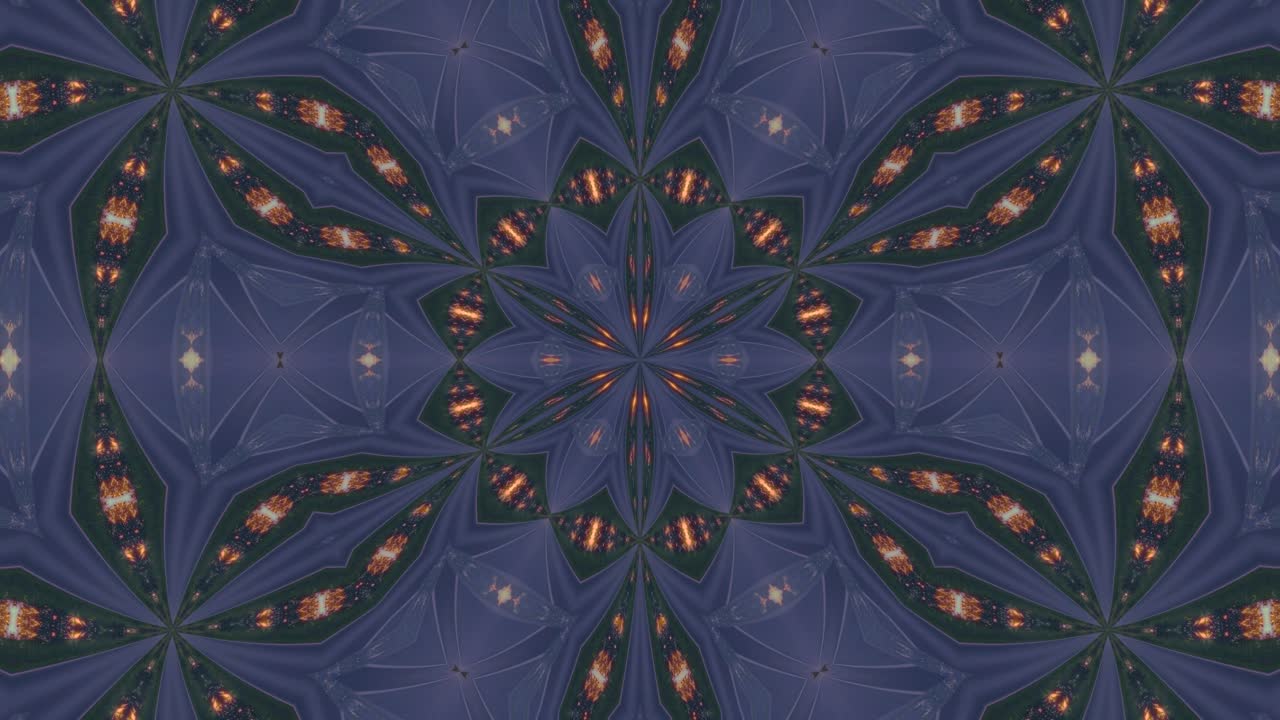 Abstract symmetrical kaleidoscopic background, computer generated footage