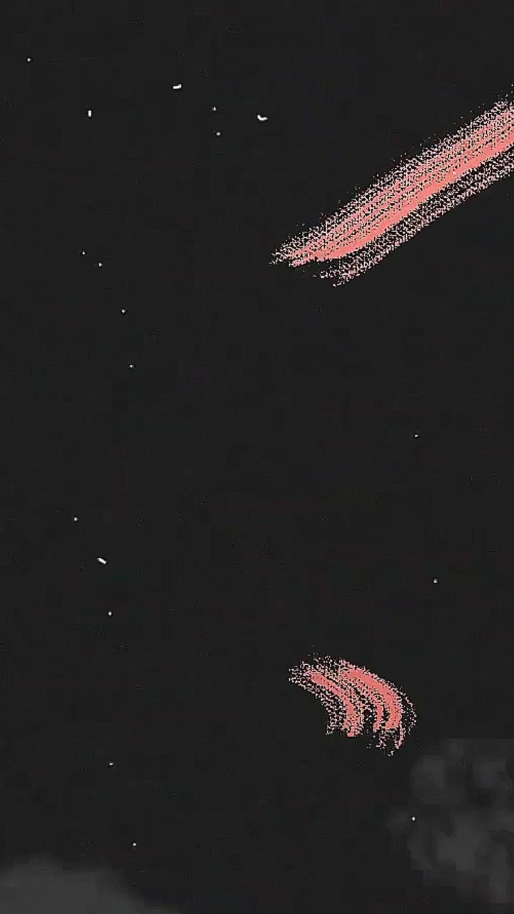 Animated Pink Chalk Stroke Drawing on Black Background