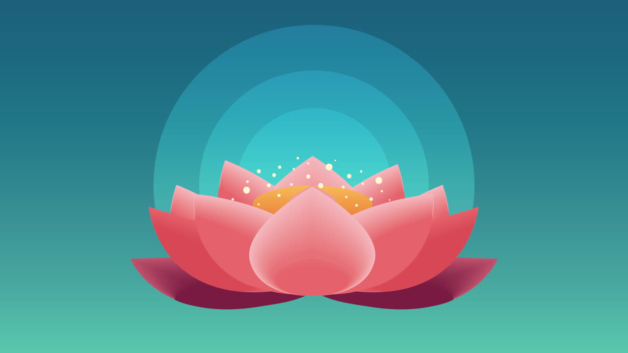 animación del festival loy krathong con la flor del loto