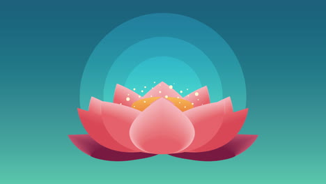 loy krathong festival animation with lotus flower