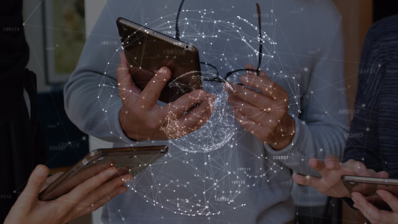 Animation of network of connections over diverse people using electronic devices