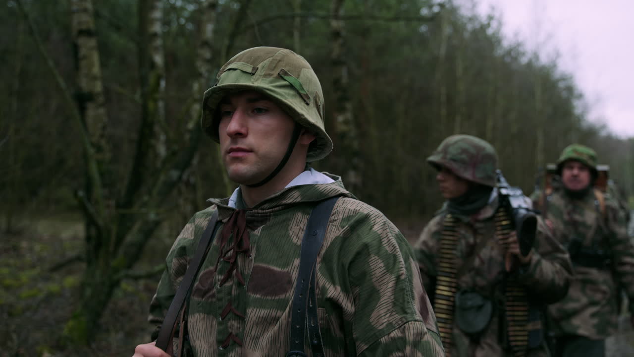 German Soldiers in Camouflage Uniform during WWII