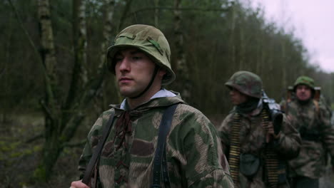 german soldiers in camouflage uniform during wwii