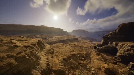 breathtaking landscape view of rugged terrain at sunset near canyon