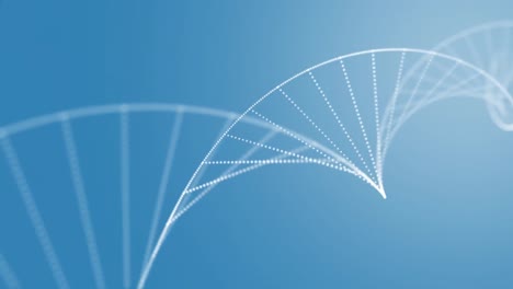 animation of spinning dna strand over blue background