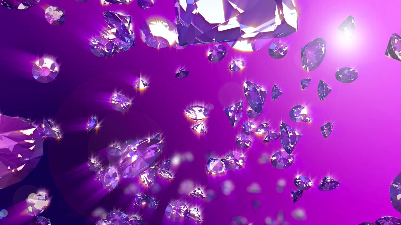 Abstract 3d rendering with diamonds, animated background with moving geometric shapes. Seamless 4k video.