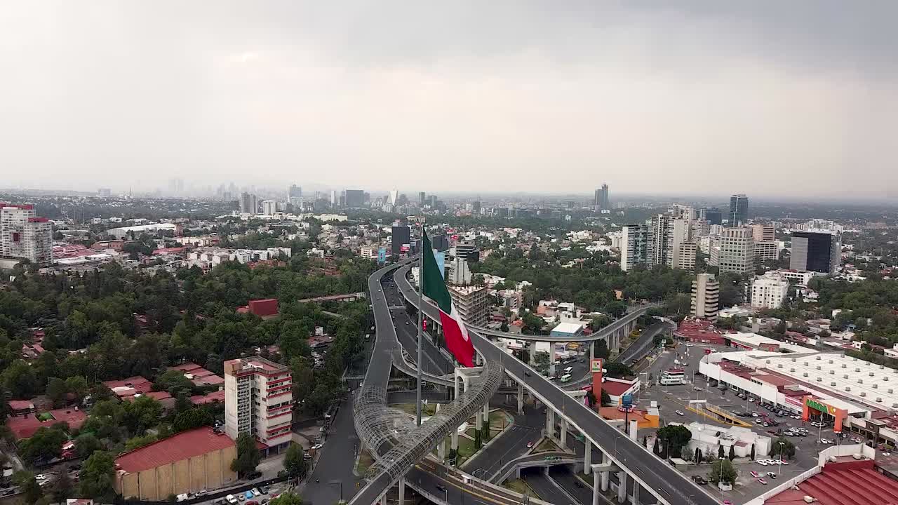 vista aérea de la bandera de méxico
