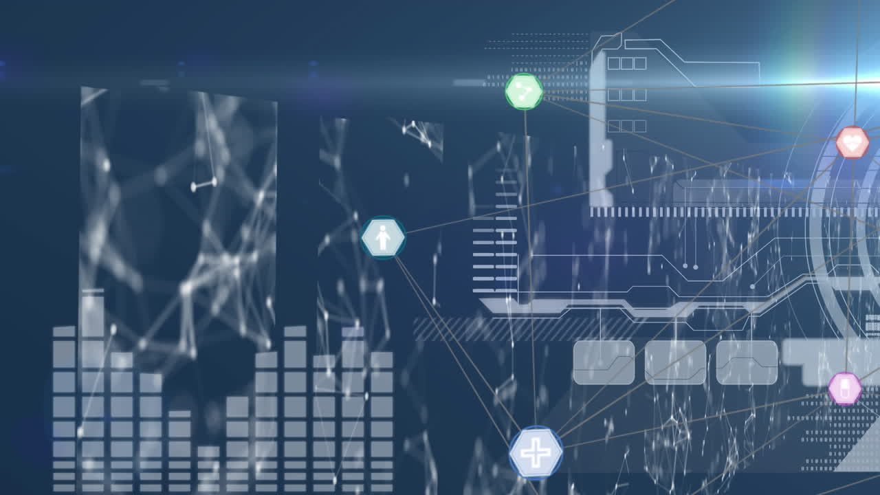 데이터 프로세싱을 통한 연결 네트워크의 애니메이션