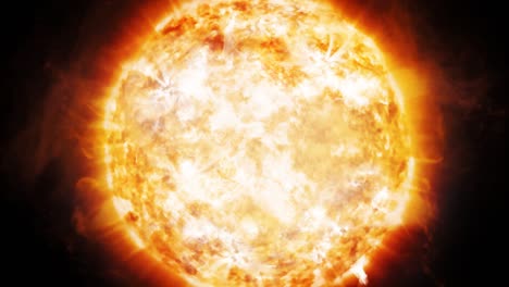 animation of coronal emissions and prominences on the sun in space
