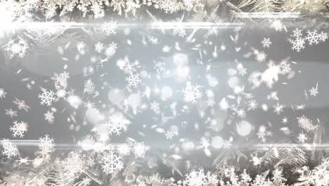 animación de múltiples copos de nieve blancos que caen sobre un fondo gris