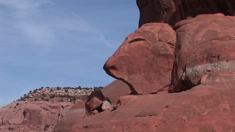 a large rock formation resembles a mountain goat or sheeps head profile