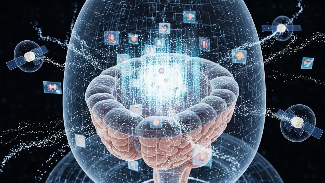 A Deep Dive into the Intricate Relationship Between Neural Connections and Digital Imagery Represented by a Stunning Holographic Brain Visualization