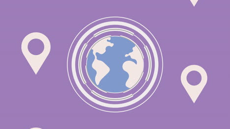 mapa global con marcadores de ubicación