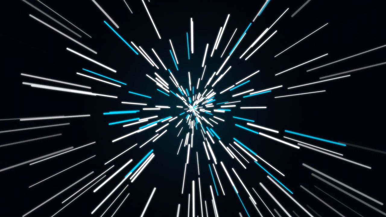 Abstract Motion Background with Glowing White and Blue Light Streaks