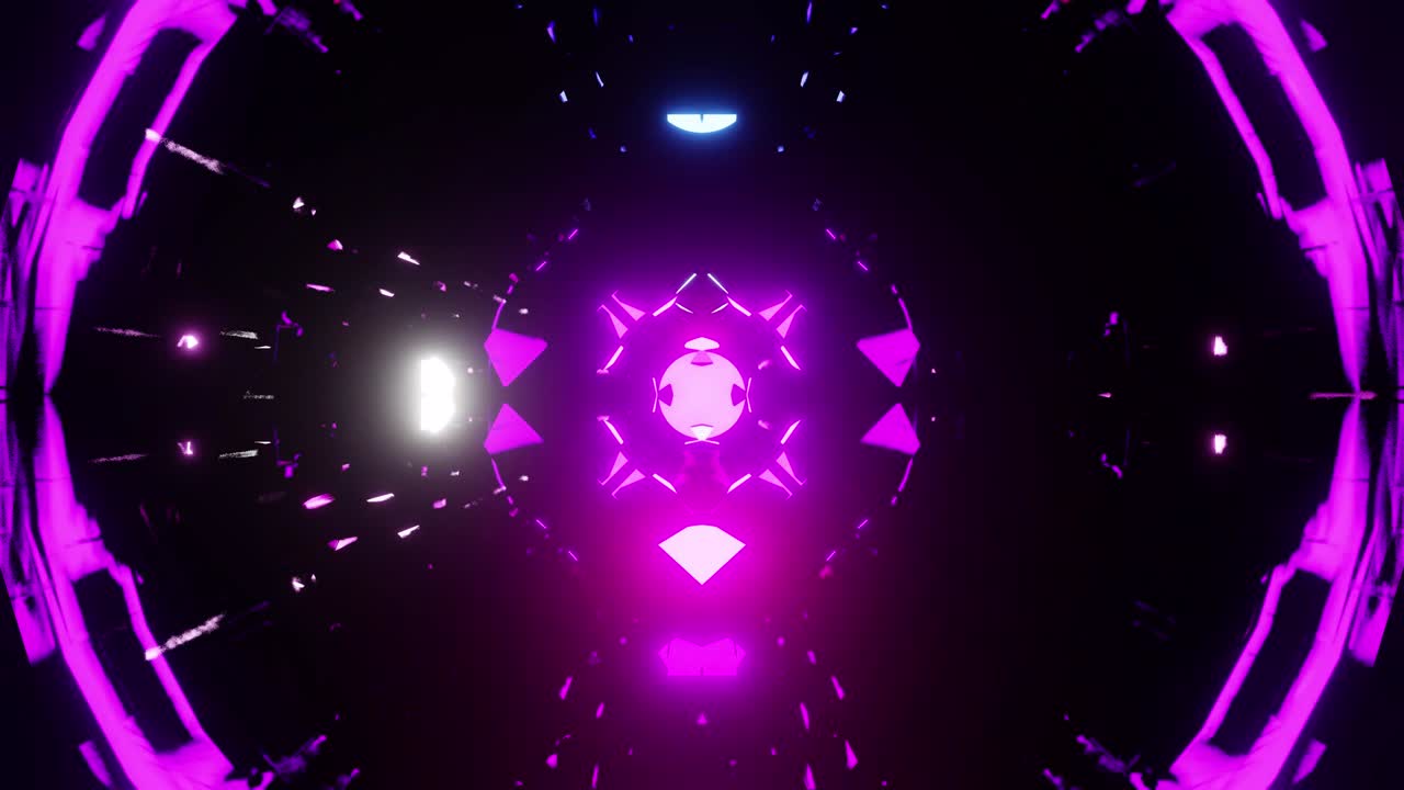 Sfondo con luci lampeggianti di cristallo viola e rosa, loop VJ.