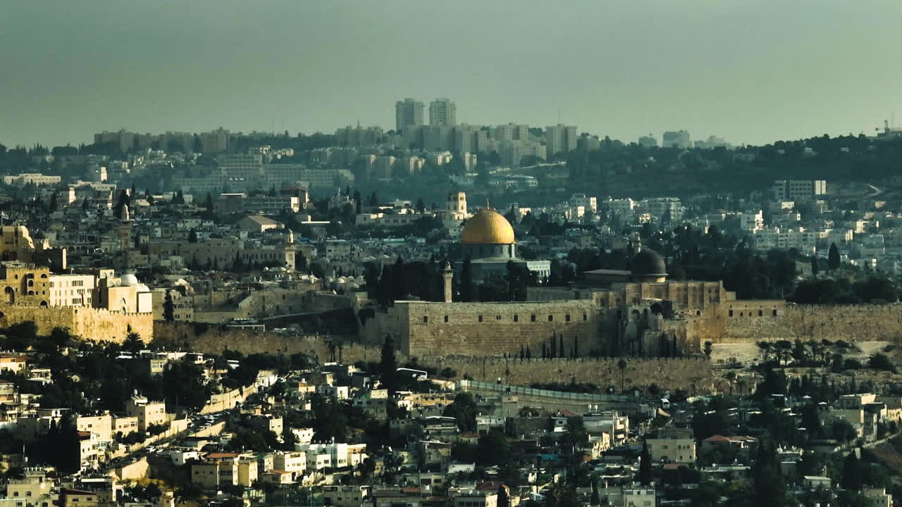 The Holy City of Jerusalem Temple Mount, Dome of the Rock, and Western Wall in Israel Jerusalem