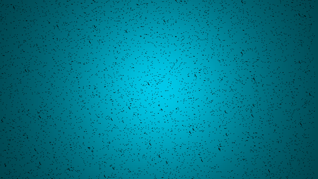 Dirty black specks of pollution debris fallout on blue lit background
