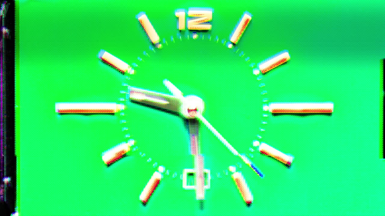 Cool blue retro clock in stop motion