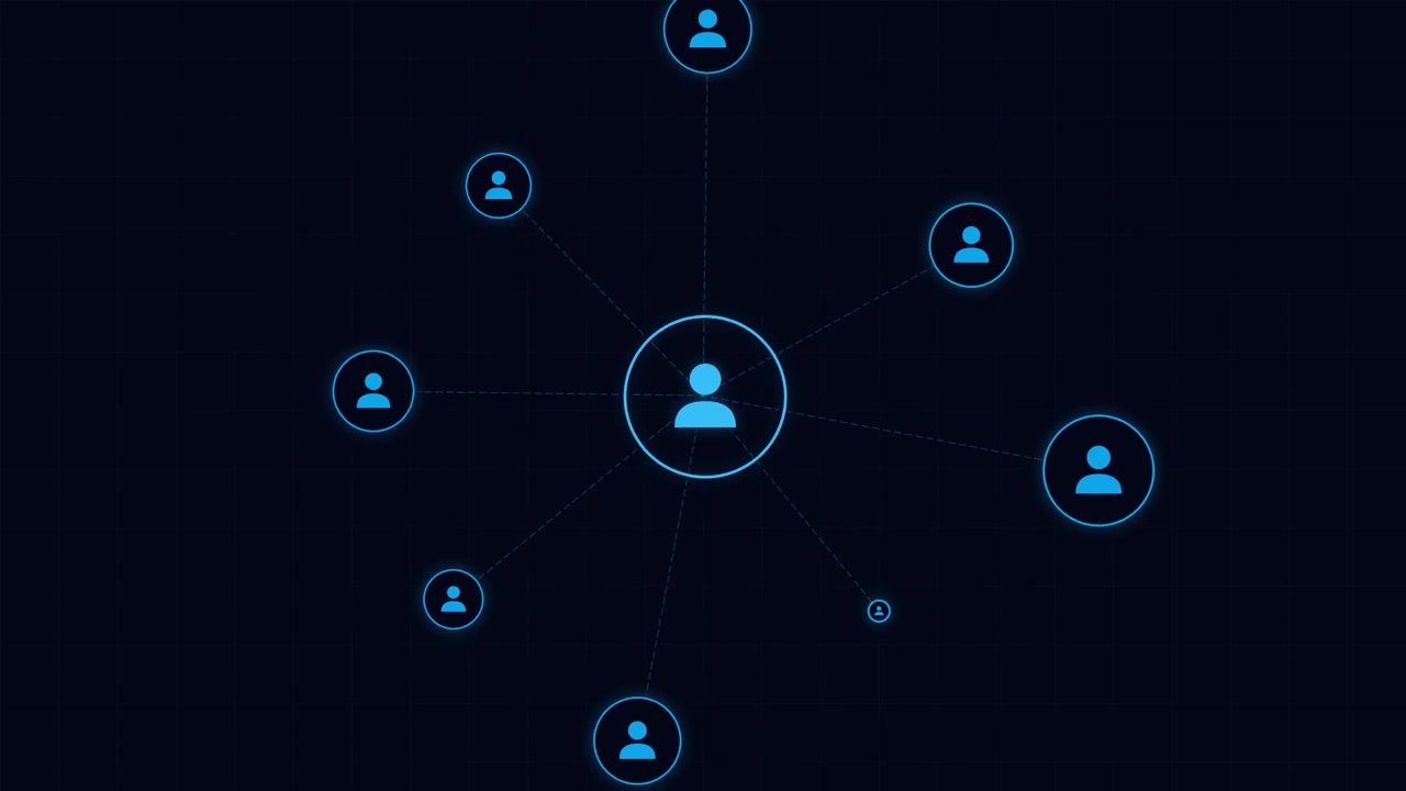 Grafica di Connessione di Rete Digitale con Icona Utente Centrale
