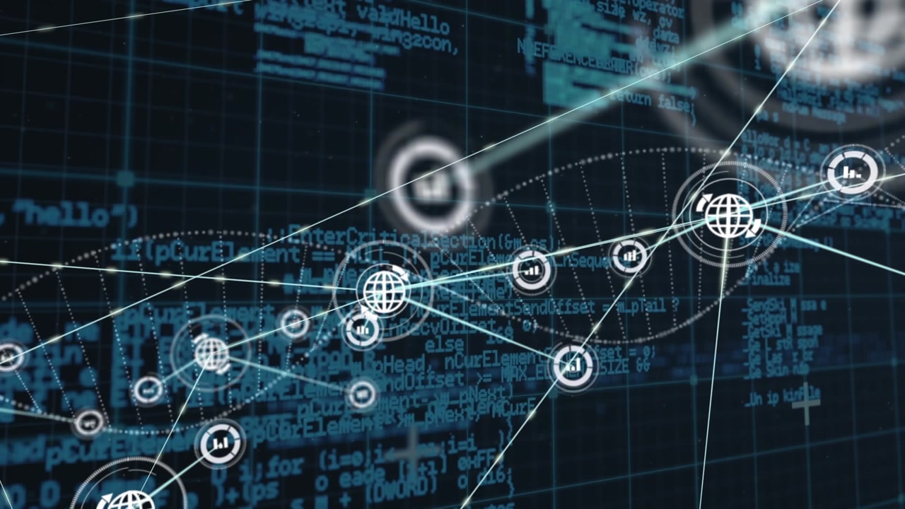 A video concept on global connections and digital interfaces through repeated "network."