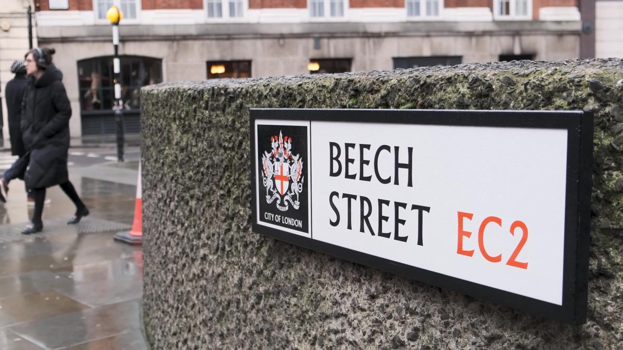 Segnale stradale di Beech Street a Londra.
