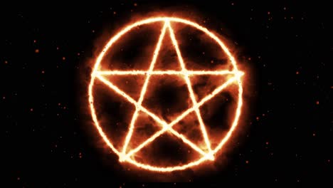 animated sequence of a pentagram symbol igniting.