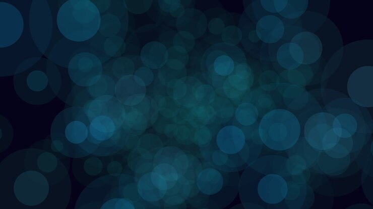 Cerchi di luce bokeh morbidi color verde acqua e blu che si muovono delicatamente su uno sfondo scuro, creando un elegante sfondo astratto ideale per titoli, sovrapposizioni, presentazioni, eventi e progetti di video design moderno.