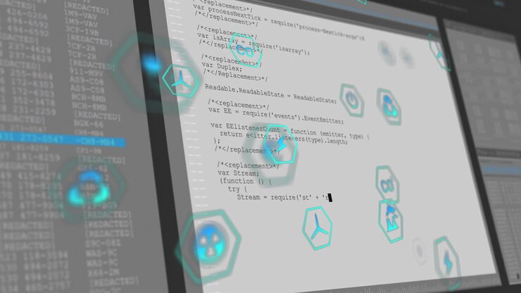 Animation af økologiikoner over databehandling
